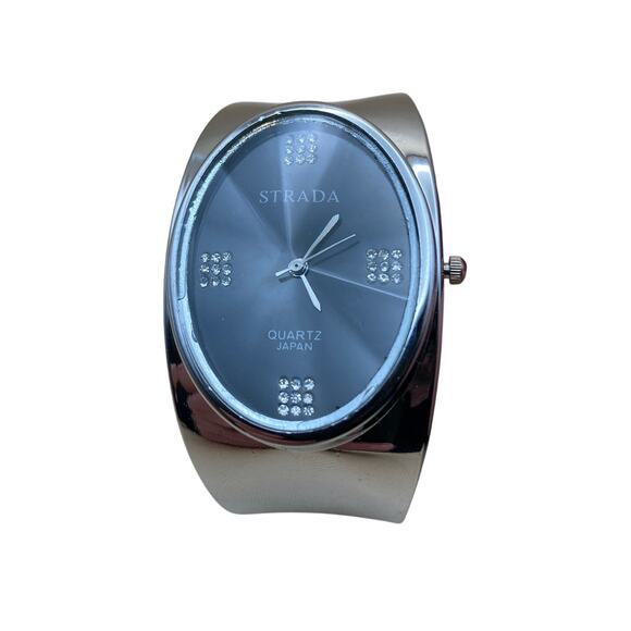 Strada Women's Large Face Quartz Analog Watch - Cuff Bracelet - New Battery - Picture 1 of 6